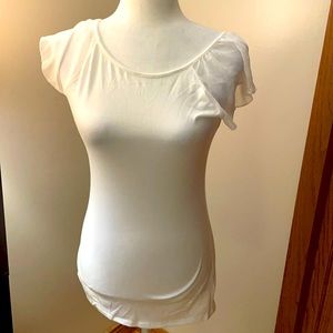 Express short sleeve top with ruffle sleeves